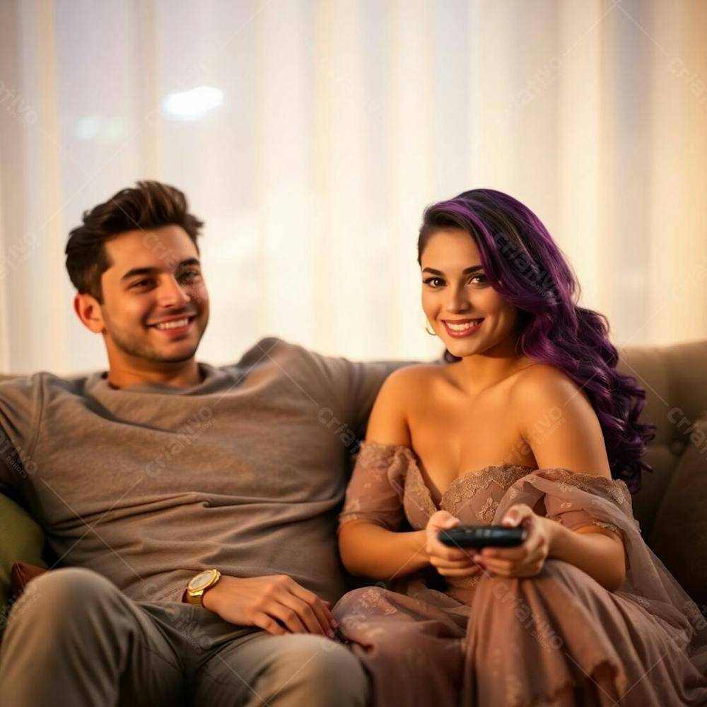 Imagem Gratis De Casal Jovem Assistindo Tv No Sofá Download Free