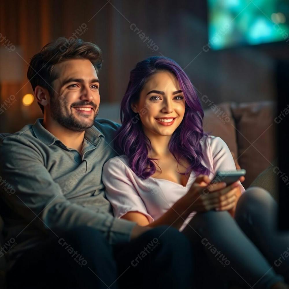 Imagem Gratis De Casal Jovem Assistindo Tv No Sofá Download Free