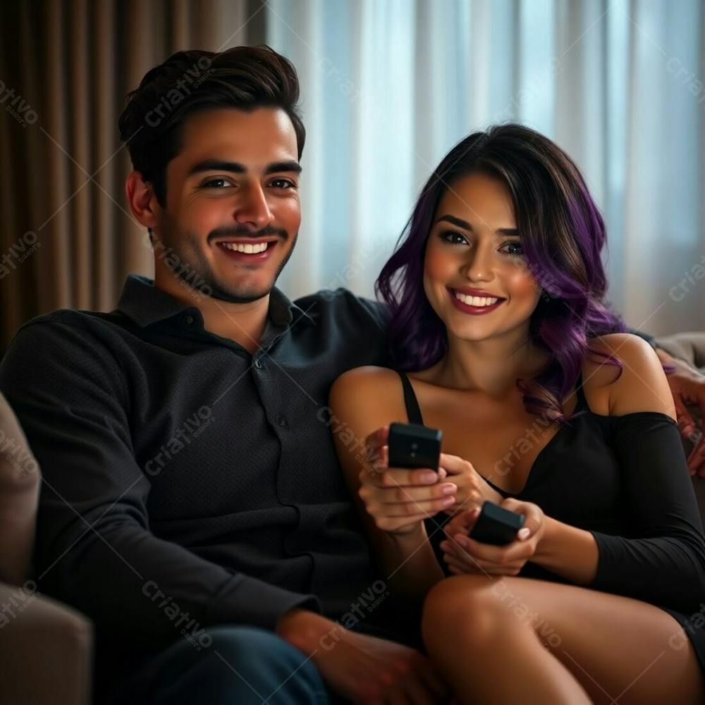 Imagem Gratis De Casal Jovem Assistindo Tv No Sofá Download Free