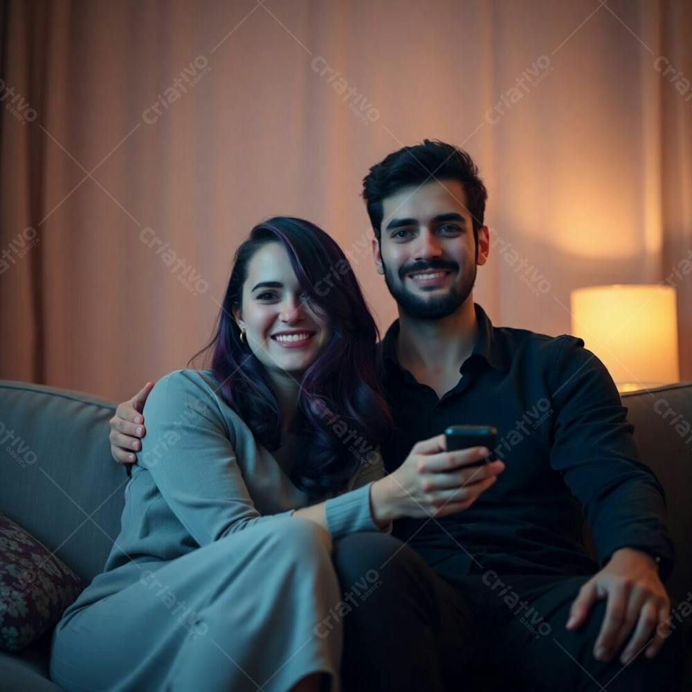 Imagem Gratis De Casal Jovem Assistindo Tv No Sofá Download Free