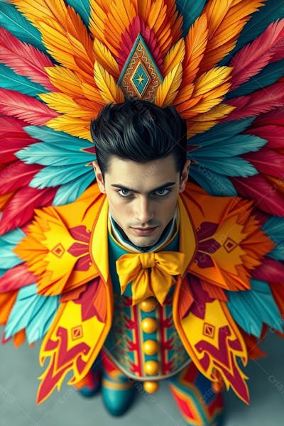Homem Fantasia De Carnaval Roupa Colorida Foto Imagem Hd