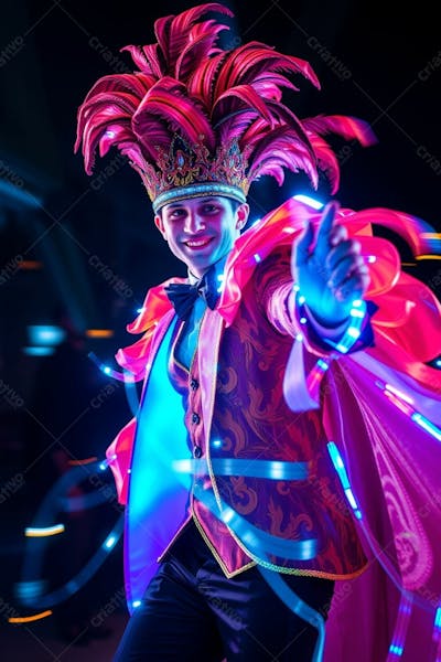Homem Fantasia De Carnaval Roupa Colorida Foto Imagem Hd
