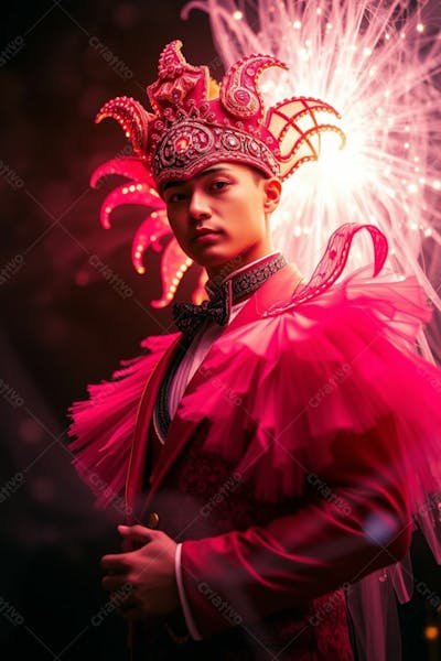 Homem Fantasia De Carnaval Roupa Colorida Foto Imagem Hd