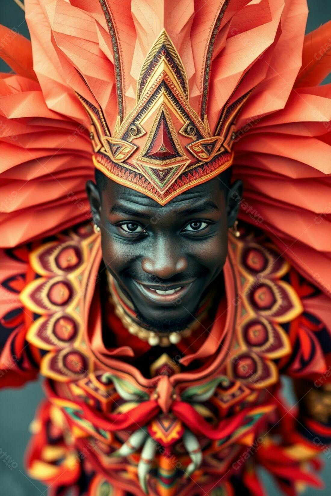 Homem negro sorrindo com traje vibrante