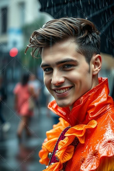 Homem Fantasia De Carnaval Roupa Colorida Foto Imagem Hd