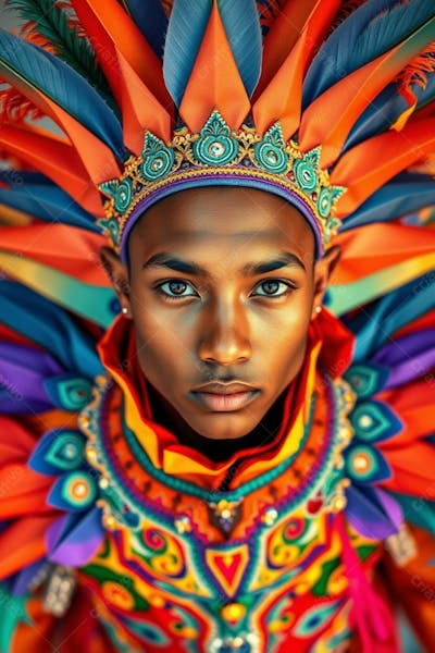 Homem Fantasia De Carnaval Roupa Colorida Foto Imagem Hd