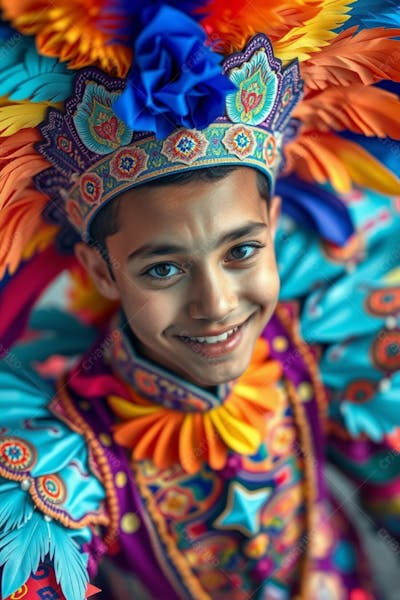 Homem Fantasia De Carnaval Roupa Colorida Foto Imagem Hd