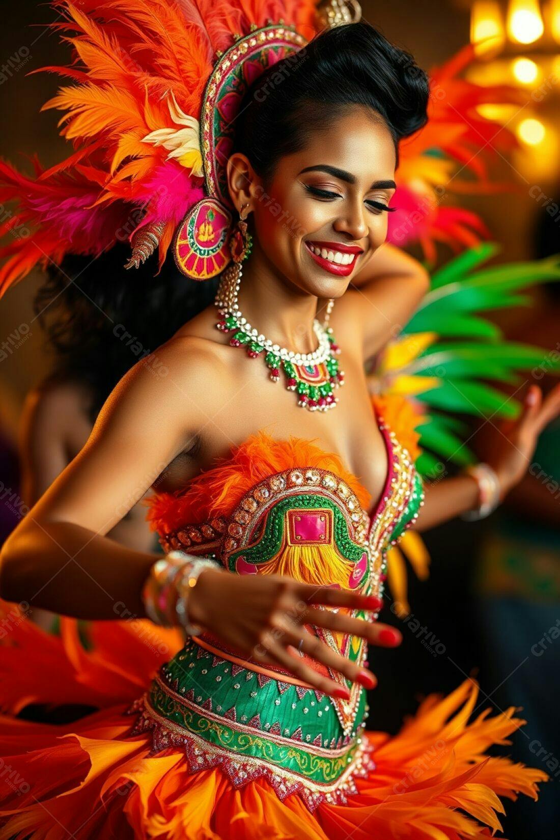 Bailarina Brasileira em traje vibrante