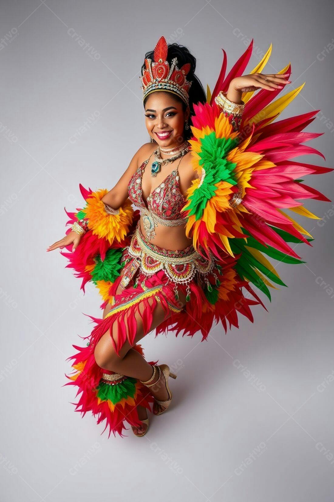 Bailarina Brasileira em Fantasia Vibrante