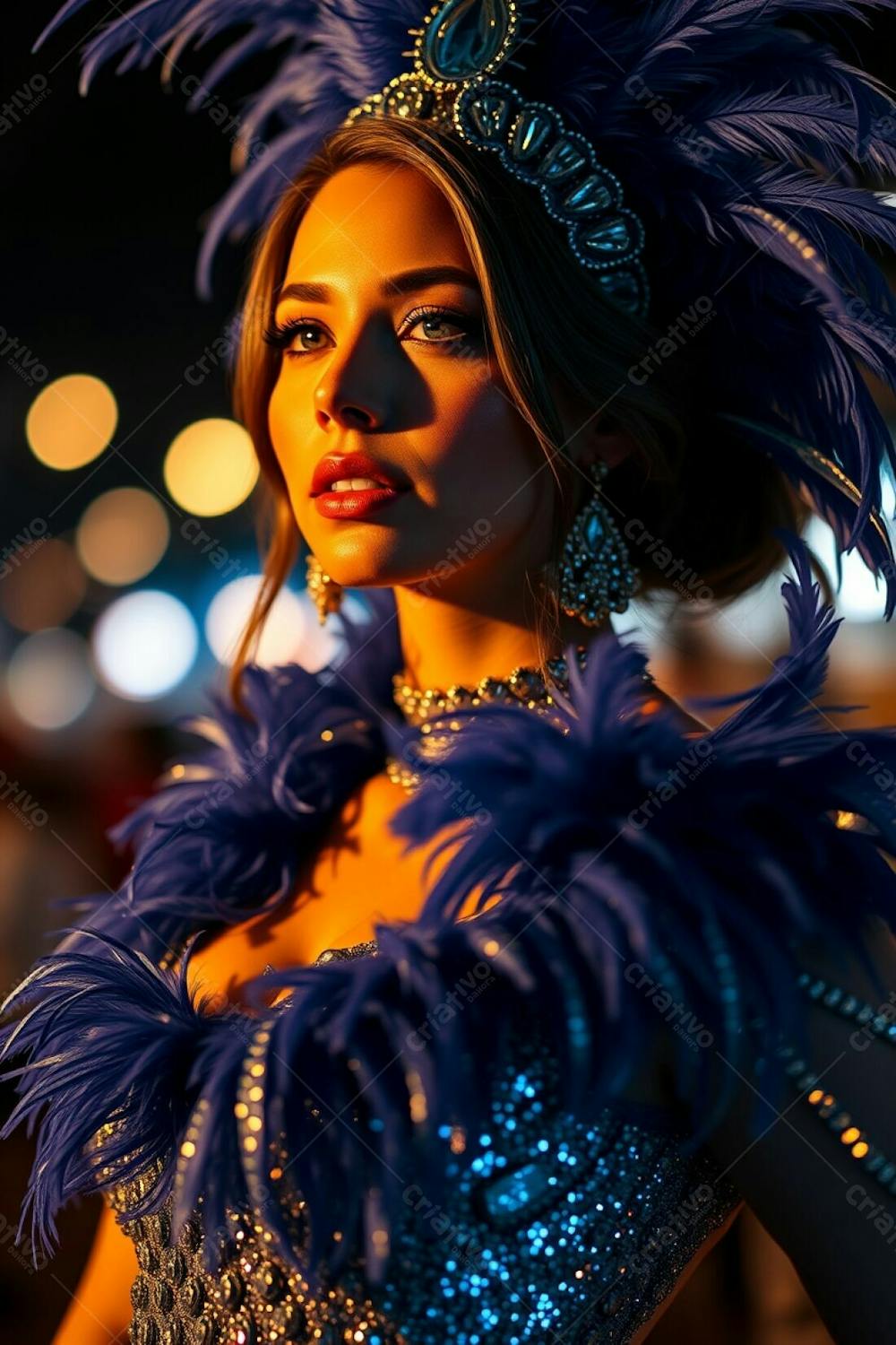 Uma Mulher Impressionante De 24 Anos Em Uma Fantasia Glamorosa De Carnaval