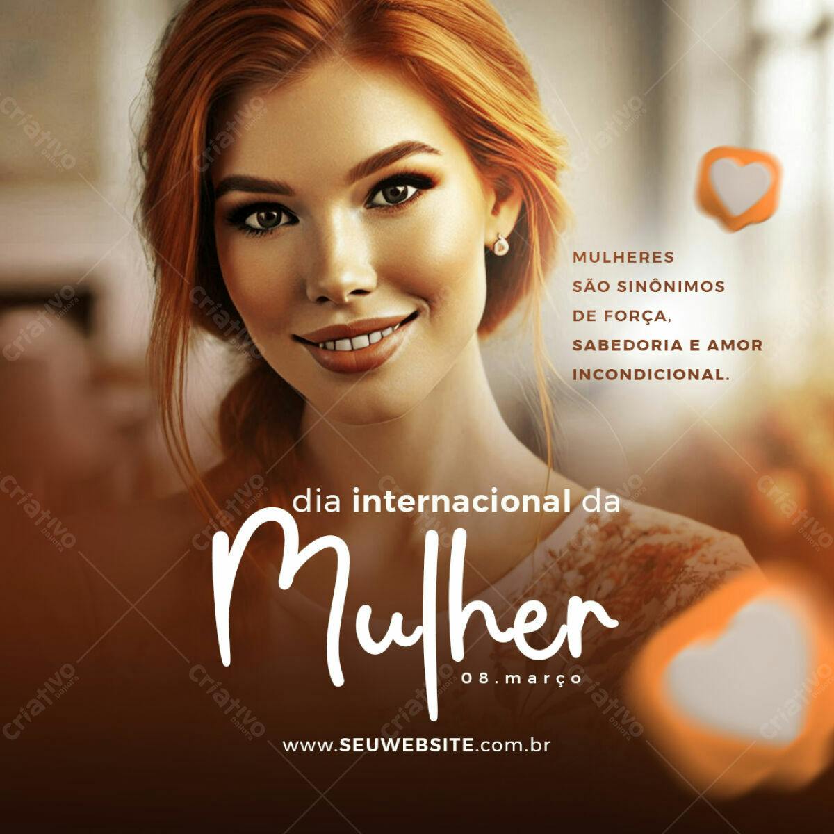 Post para o Dia Internacional da Mulher PSD Editável