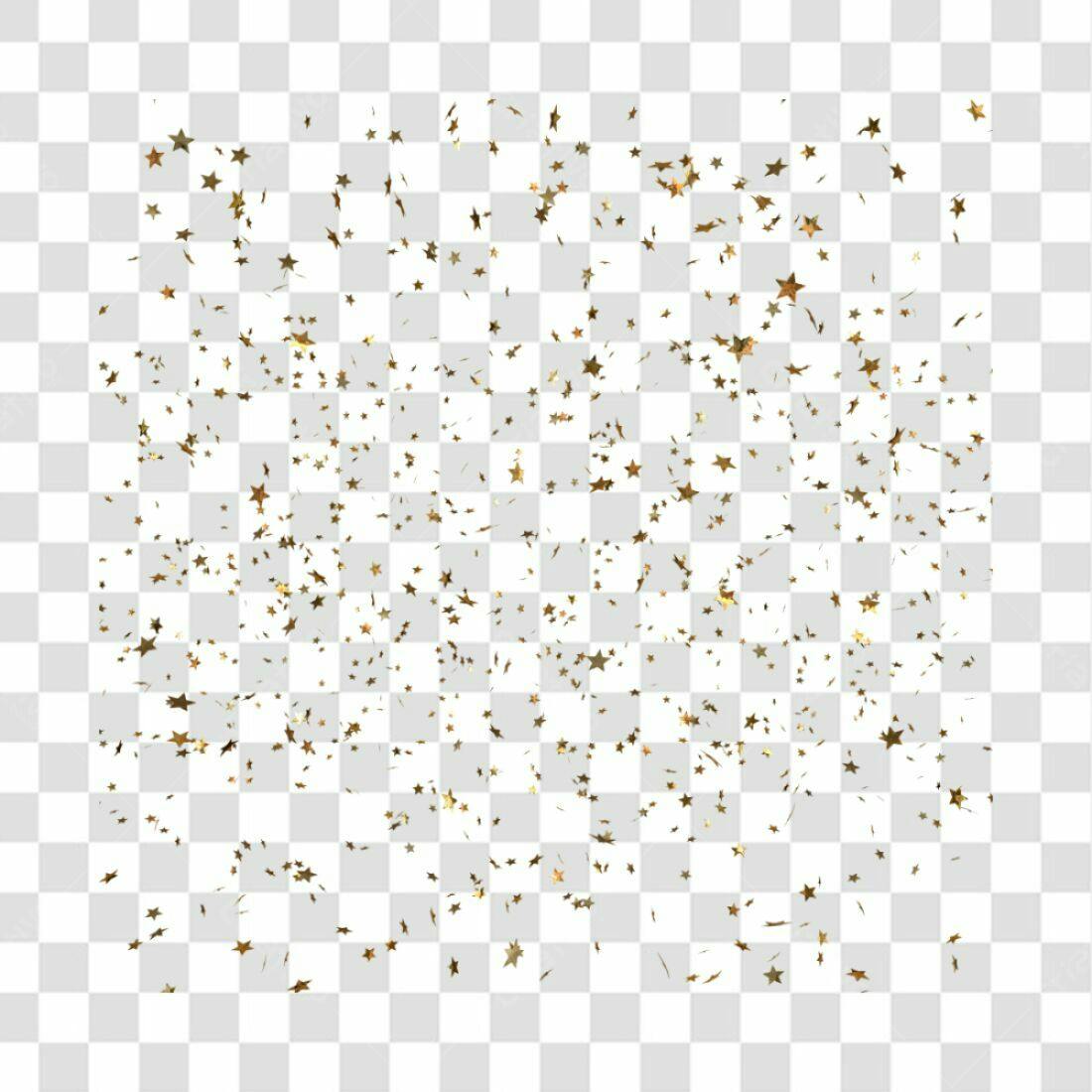 Confete Estrelas Douradas PNG com fundo transparente
