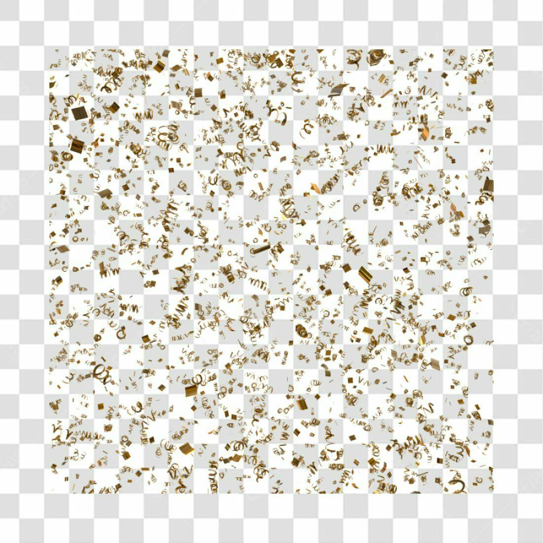 Fundo PNG com Confetes Dourados Transparente