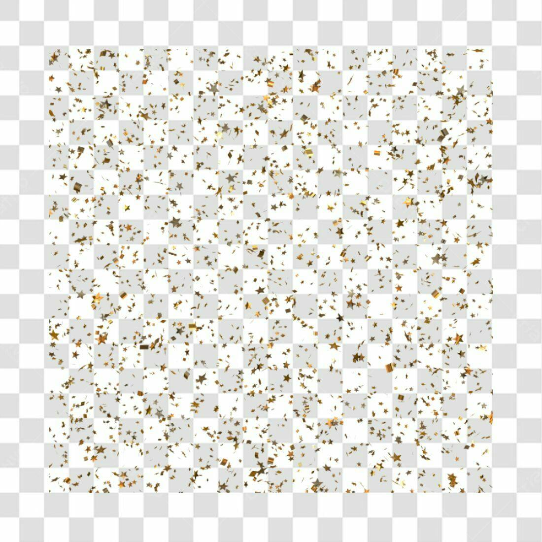 Fundo PNG com Confetes Dourados e Estrelas para Festa