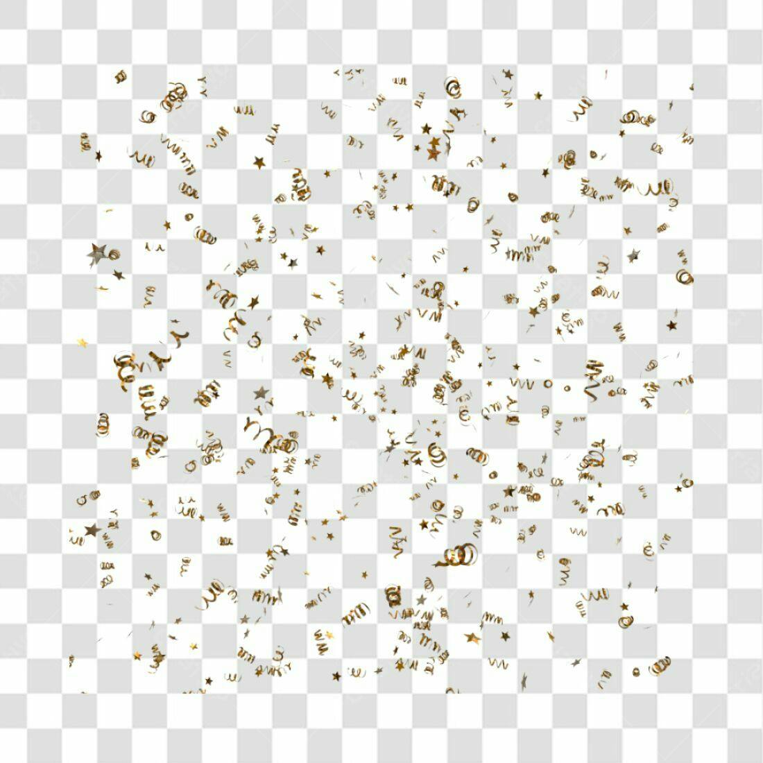 Confete dourado PNG com fundo transparente