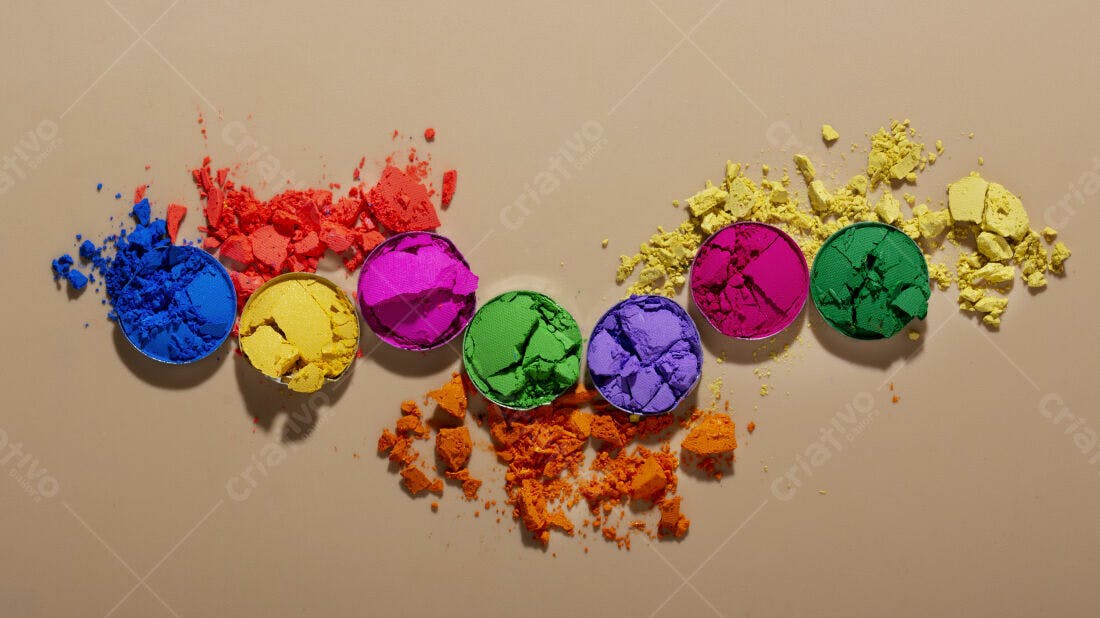 Sombras coloridas quebradas em tons vibrantes