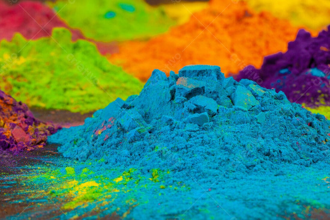 Pó colorido azul Holi festa