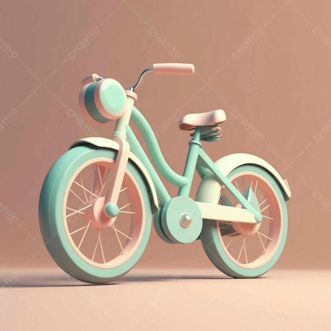 Bicicleta infantil rosa e verde menta
