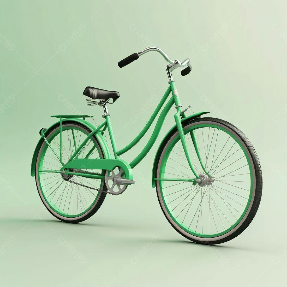 Bicicleta verde menta retrô estilo vintage