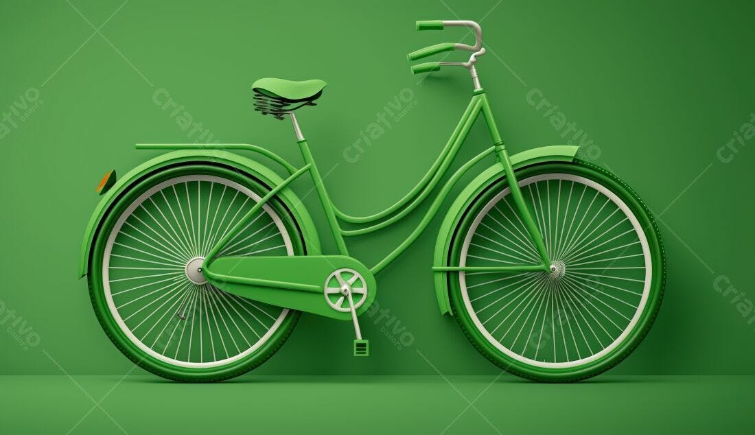 Bicicleta Verde Retro fundo Verde