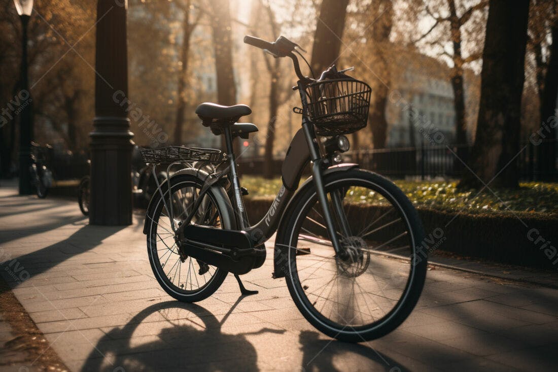 Bicicleta Cinza em Passeio Ensolarado