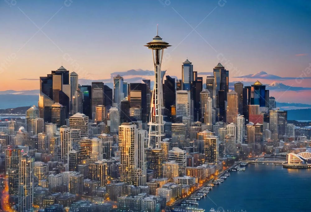 Cidade De Seattle Com Texto