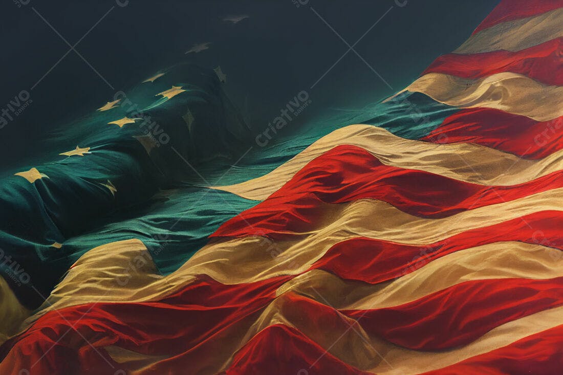 Bandeira Americana antiga ao vento