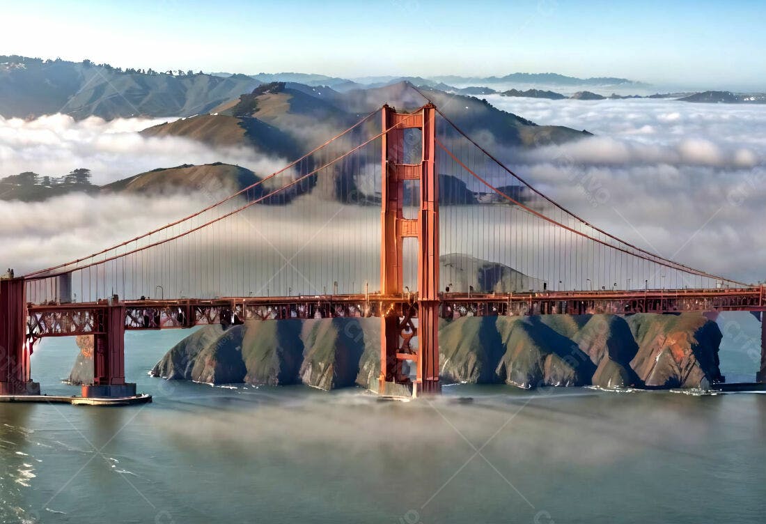 Golden Gate Bridge na neblina matinal