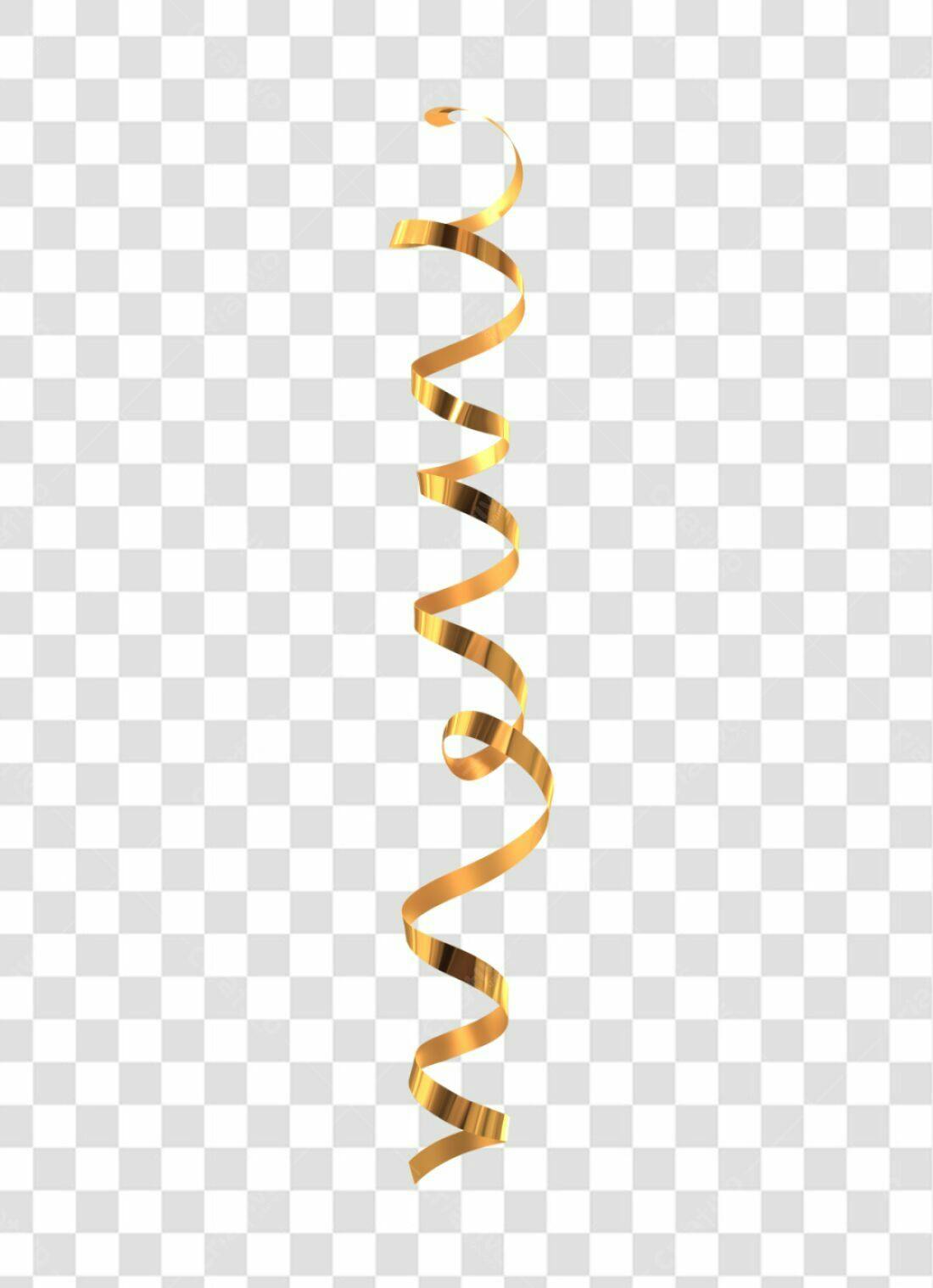 Decoração Fita Dourada PNG com fundo transparente