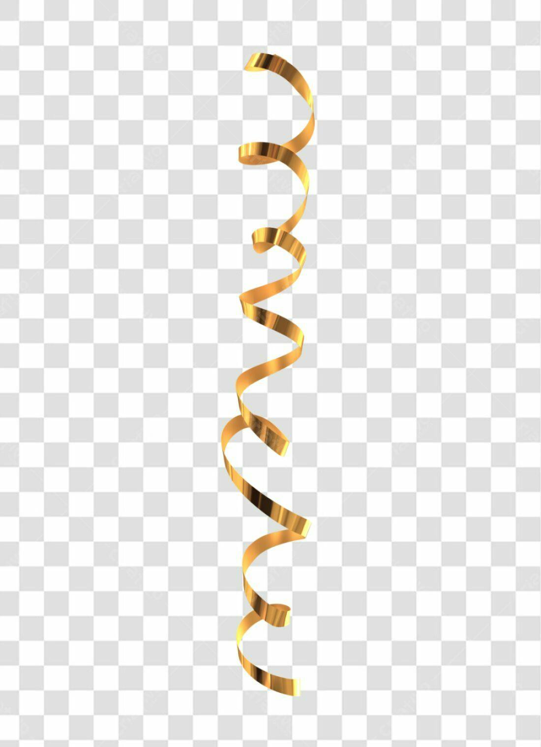 Decoração Fita Dourada PNG com fundo transparente