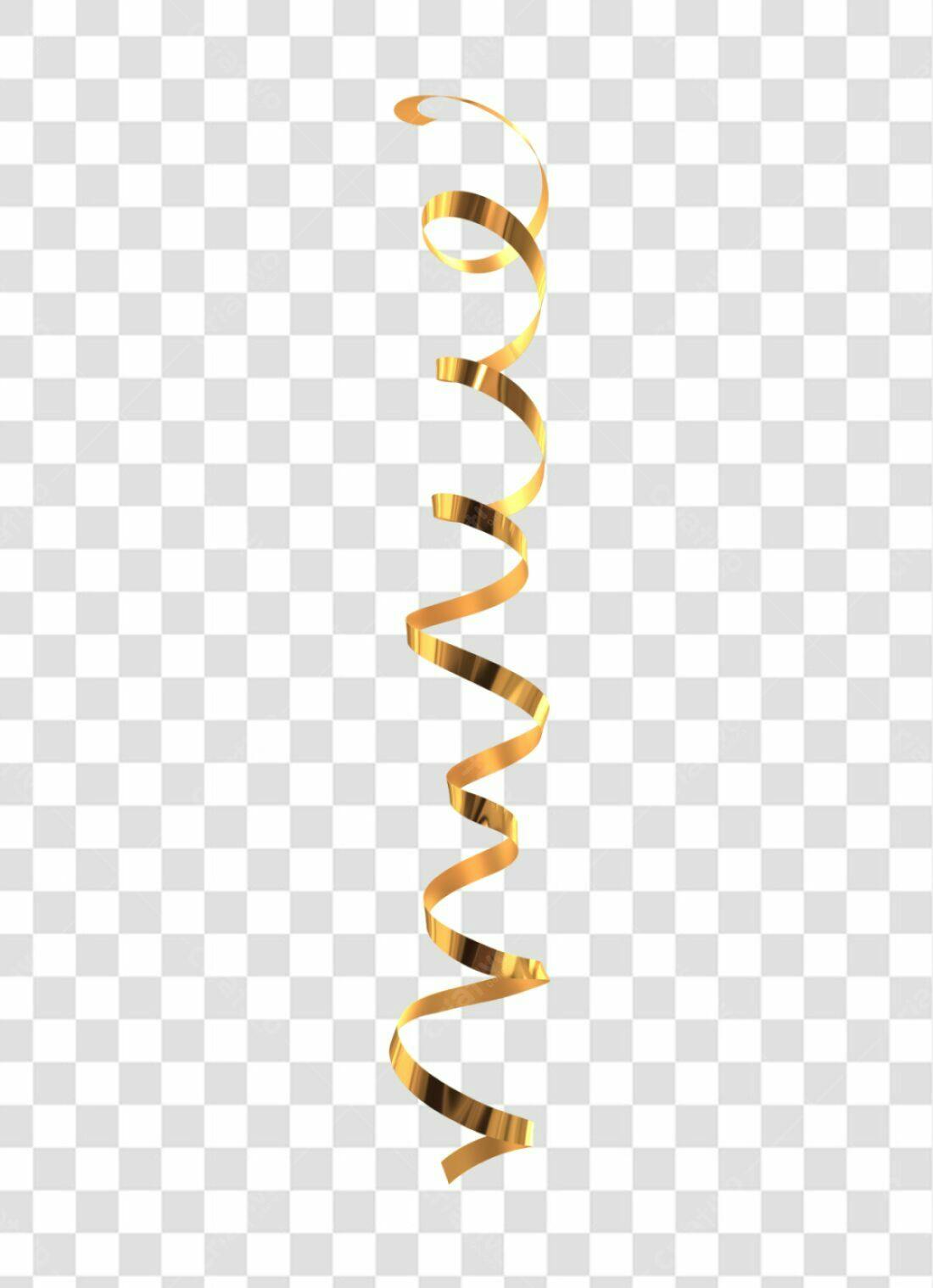 Decoração Fita Dourada PNG com fundo transparente