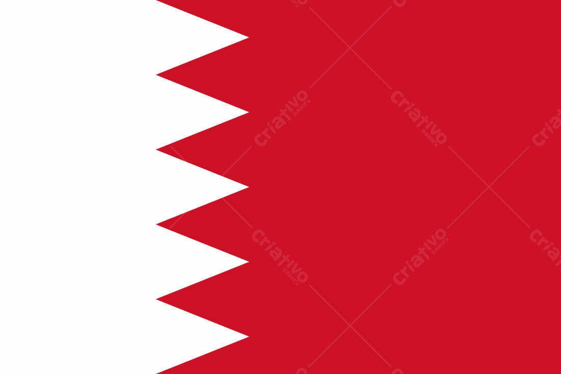 Bandeira do Bahrein vermelho e branco