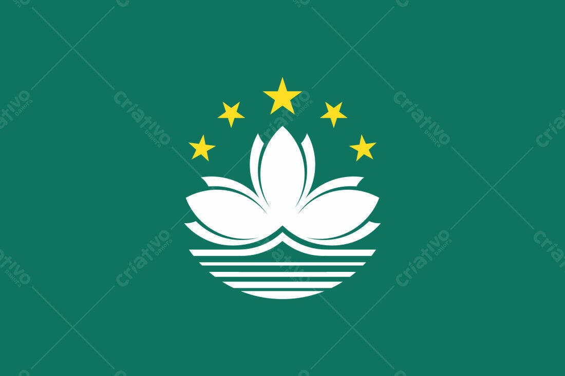 Bandeira de Macau Flor de Lótus e Estrelas