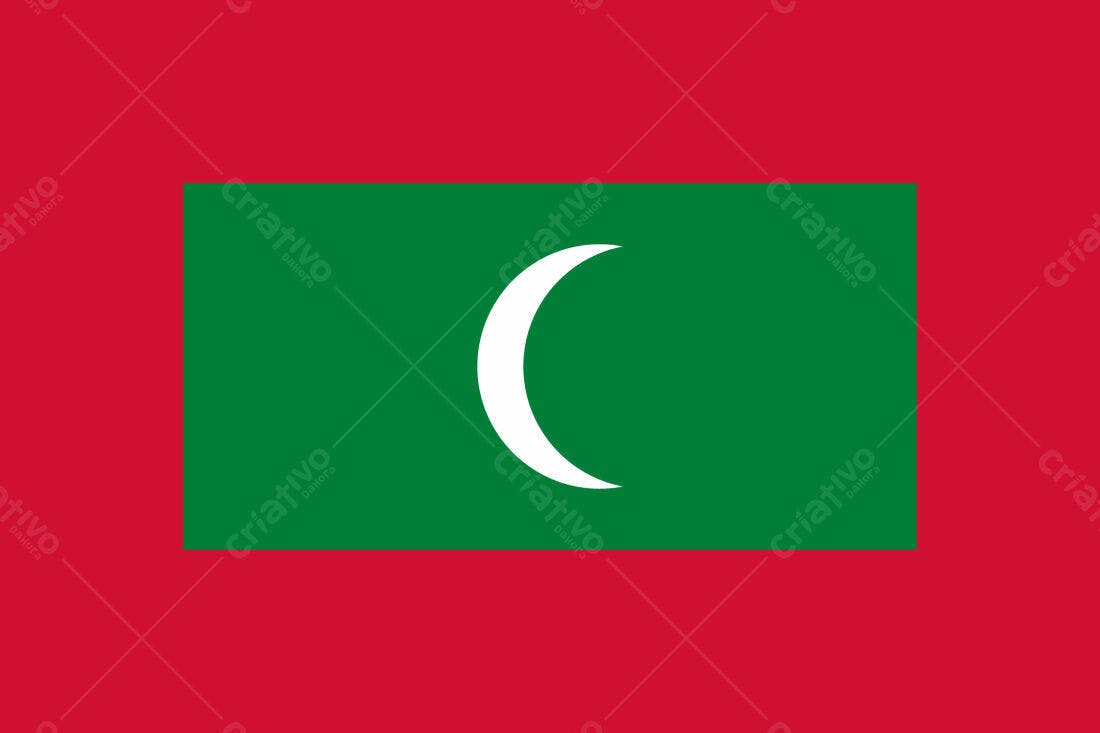 Bandeira de Maldivas Verde e Vermelho