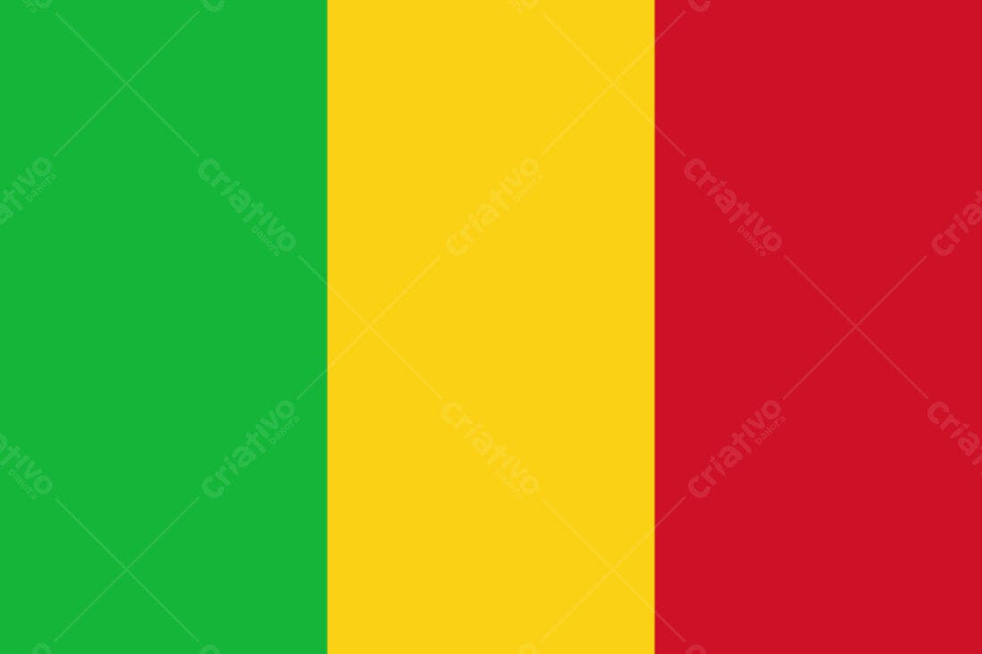 Bandeira da Mali verde amarela e vermelha