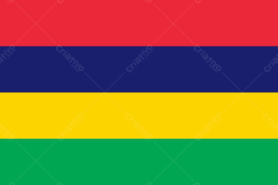 Bandeira de Maurício cores vibrantes