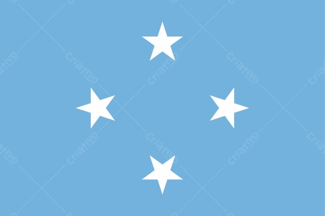 Bandeira de Micronesia cinco estrelas azuis