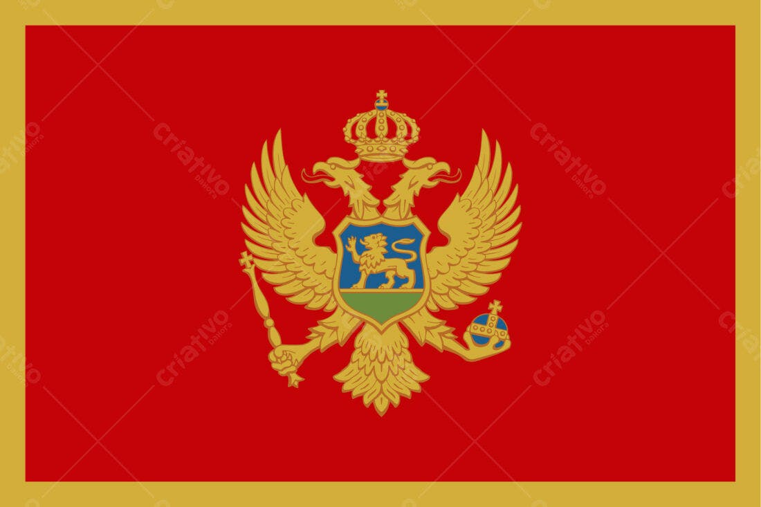 Bandeira de Montenegro Brasão Nacional