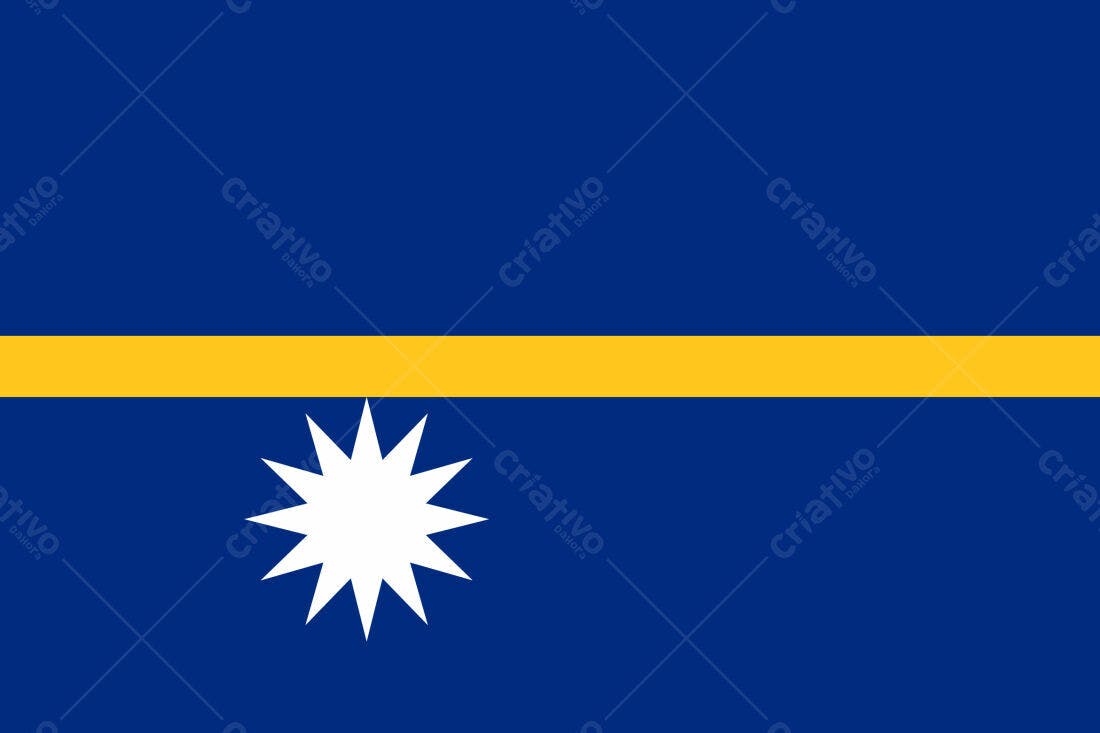 Bandeira de Nauru azul amarela e branca