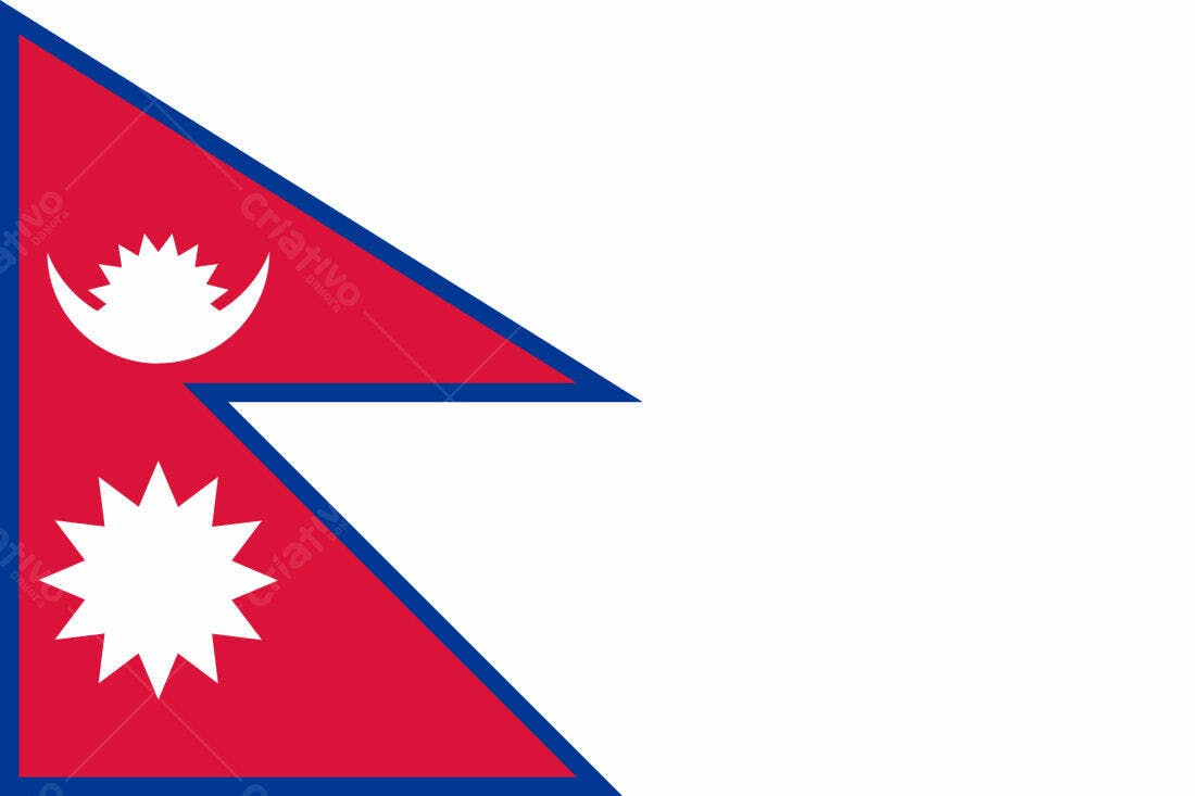 Bandeira do Nepal fundo branco
