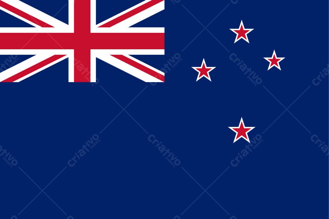 Bandeira da Nova Zelândia fundo azul