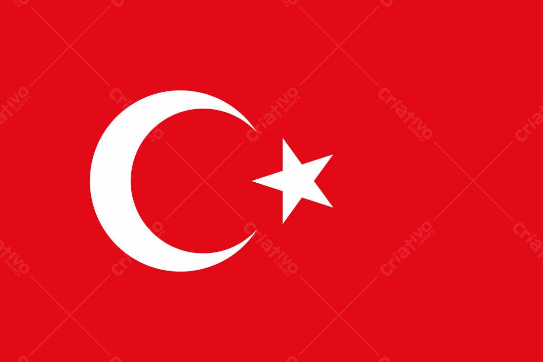 Bandeira da Turquia fundo vermelho