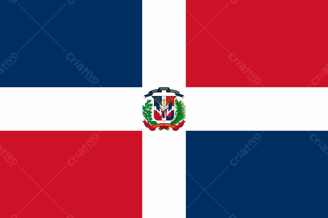Bandeira Dominicana Brasão Nacional