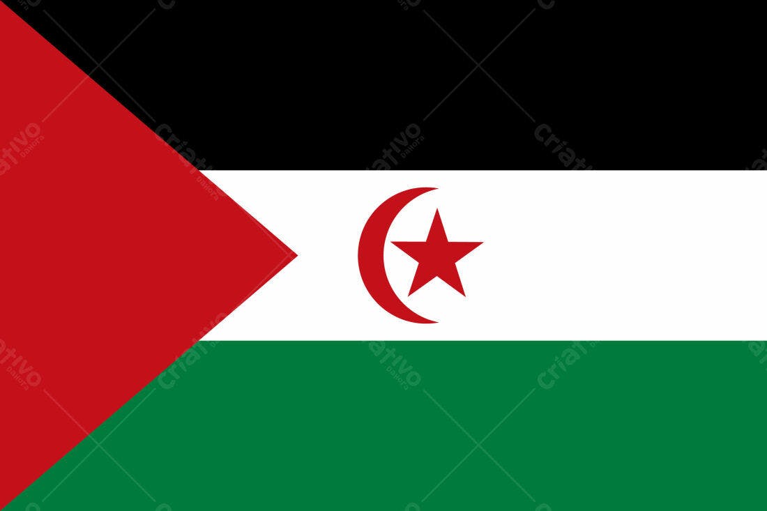 Bandeira da Frente Polisário vermelho verde e branco
