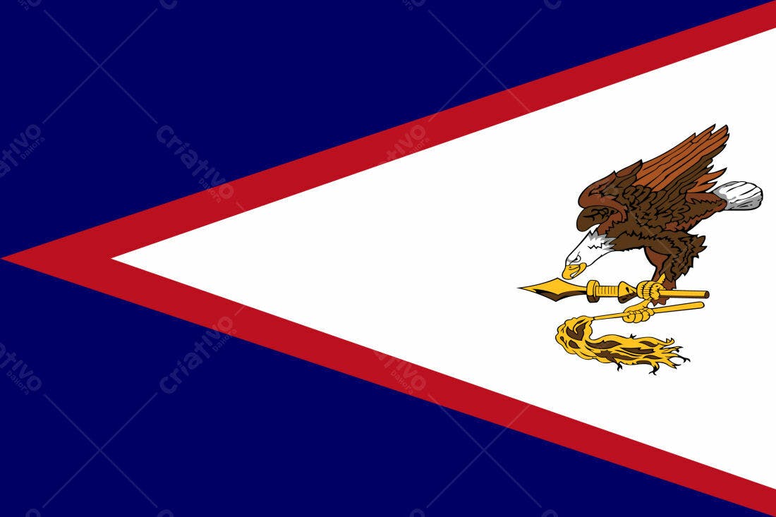 Bandeira de Samoa Americana Águia e Triângulos