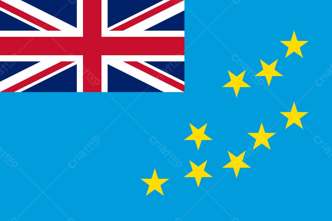 Bandeira de Tuvalu com Union Jack e estrelas amarelas