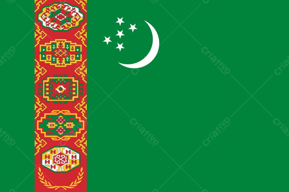 Bandeira do Turcomenistão detalhes