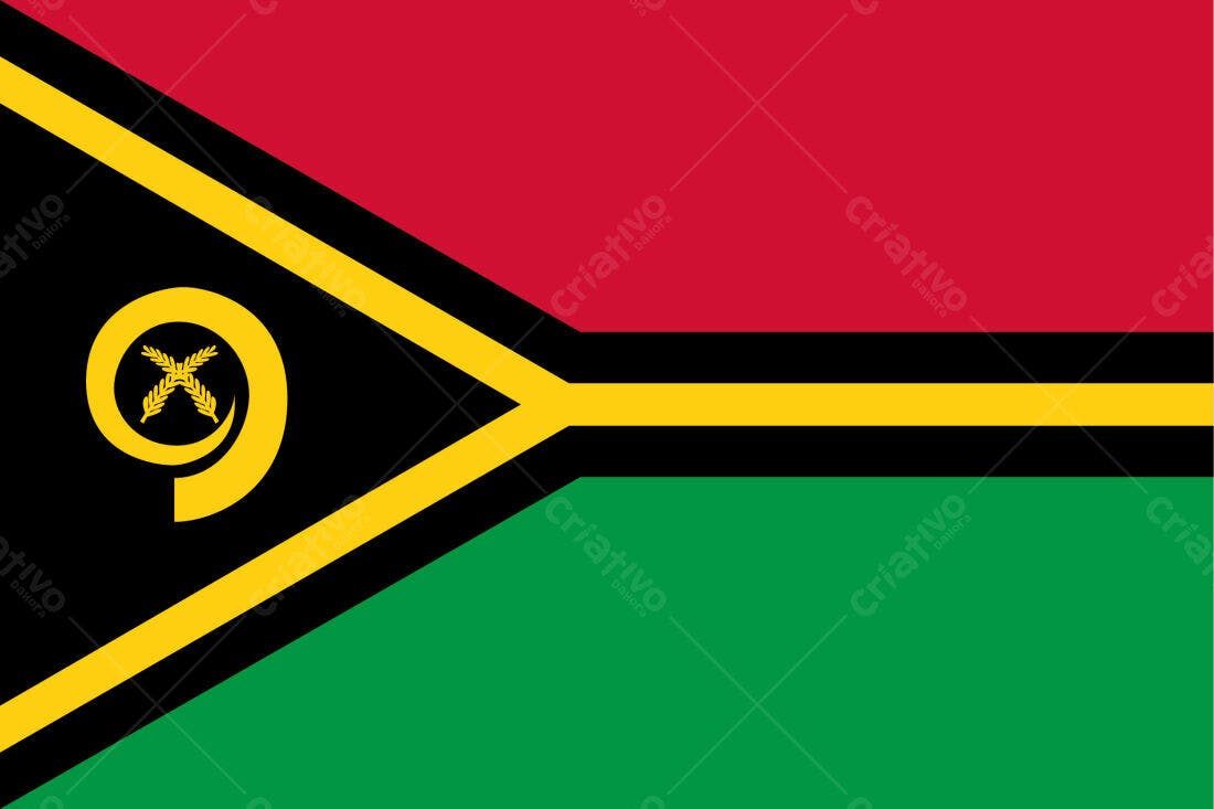 Bandeira de Vanuatu cores vibrantes