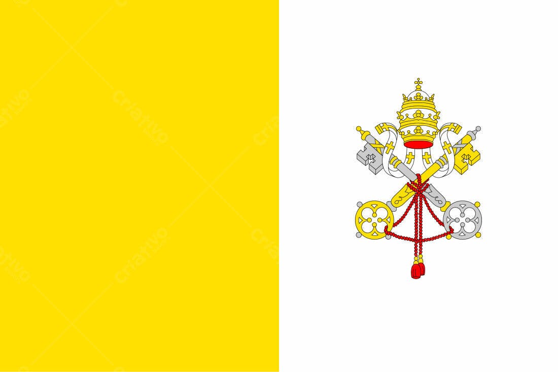 Bandeira do Vaticano com Brasão Papal