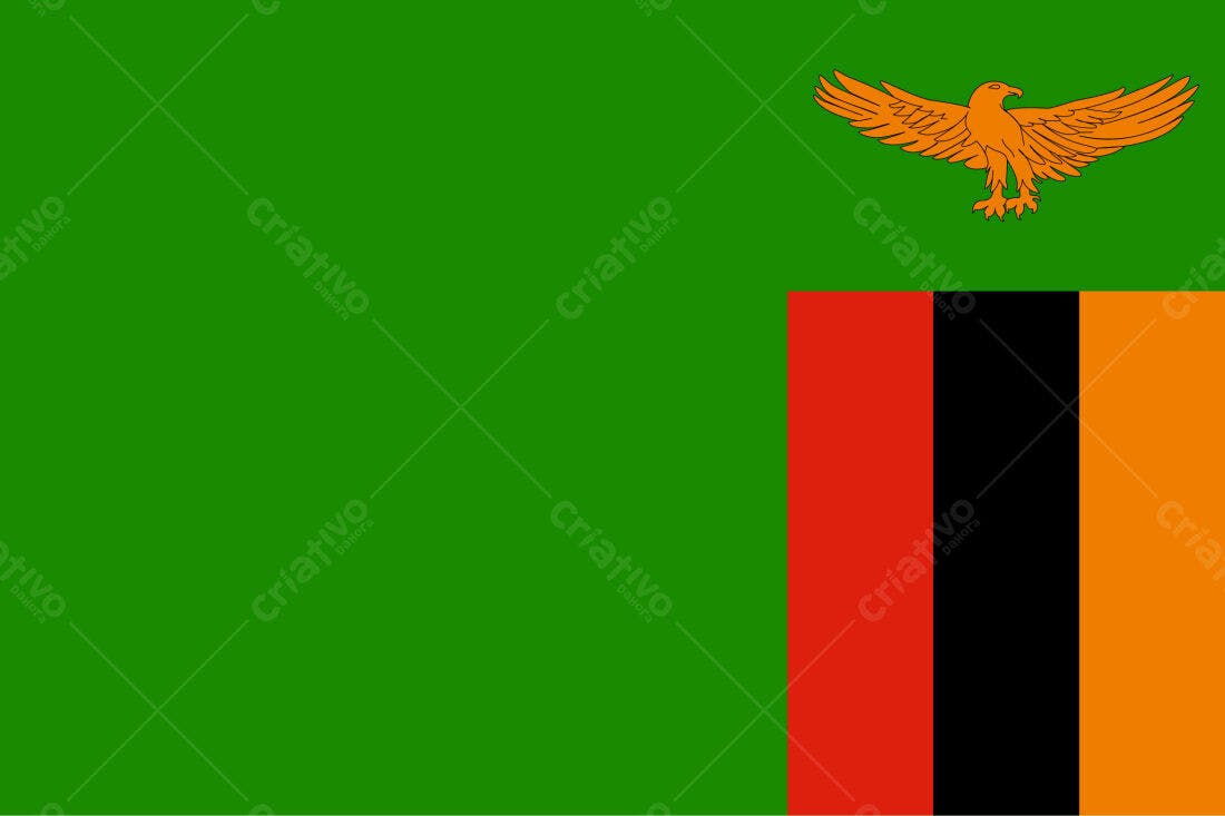 Bandeira da Zâmbia com Águia